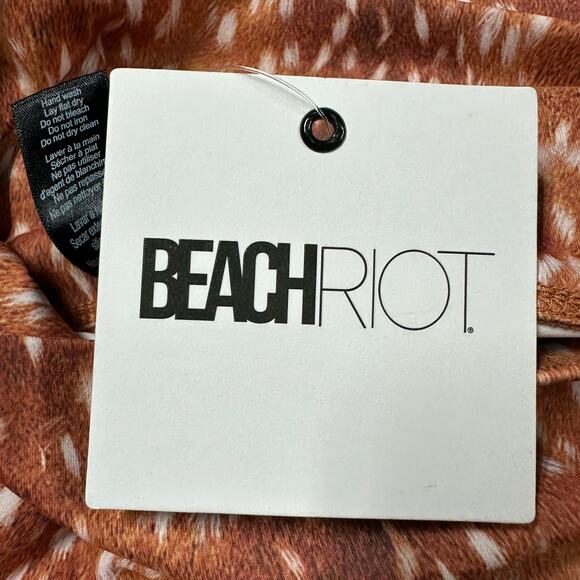 Beach Riot NWT Piper Leggings Reindeer Print Size Small Double Layered High Rise - Picture 7 of 11